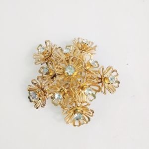 Gold flower brooch signed Coro brooch pin vintage large 1/2 SALE